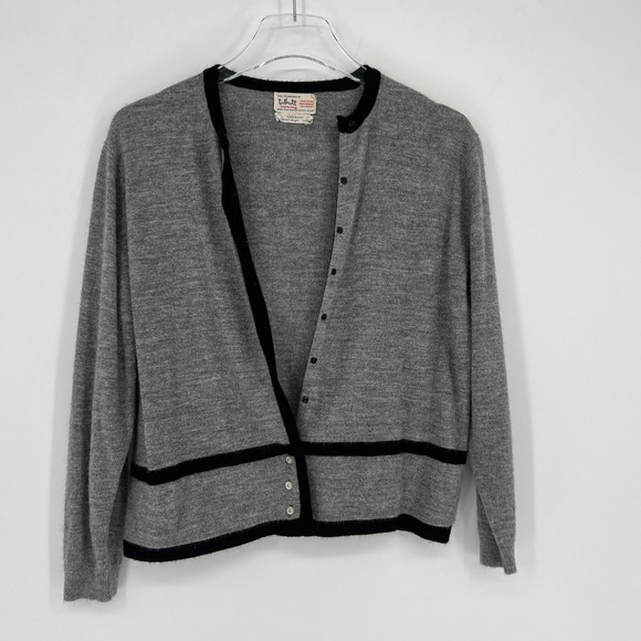 Vtg Talbott Givenchy Design Cardigan Womens M Gray 60s Retro Preppy Capsule - Picture 4 of 7
